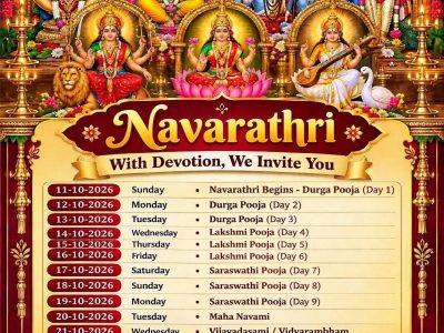 Updated Navarathri Poster 2026 Kent Ayyappa Temple